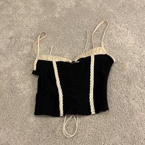 Chic Black and Cream Camisole Top